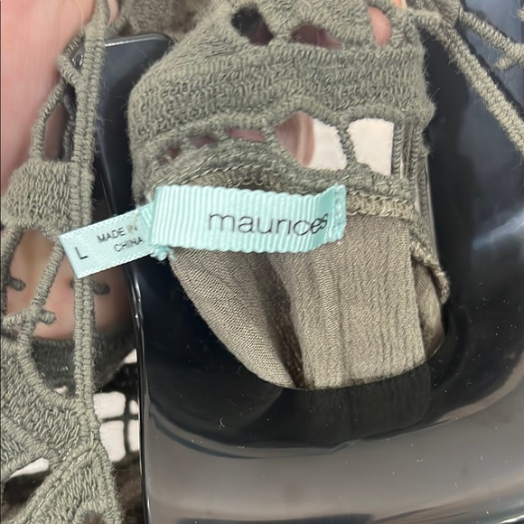 Maurices Green Cropped Blouse with 3/4 Sleeves - Picture 2 of 3